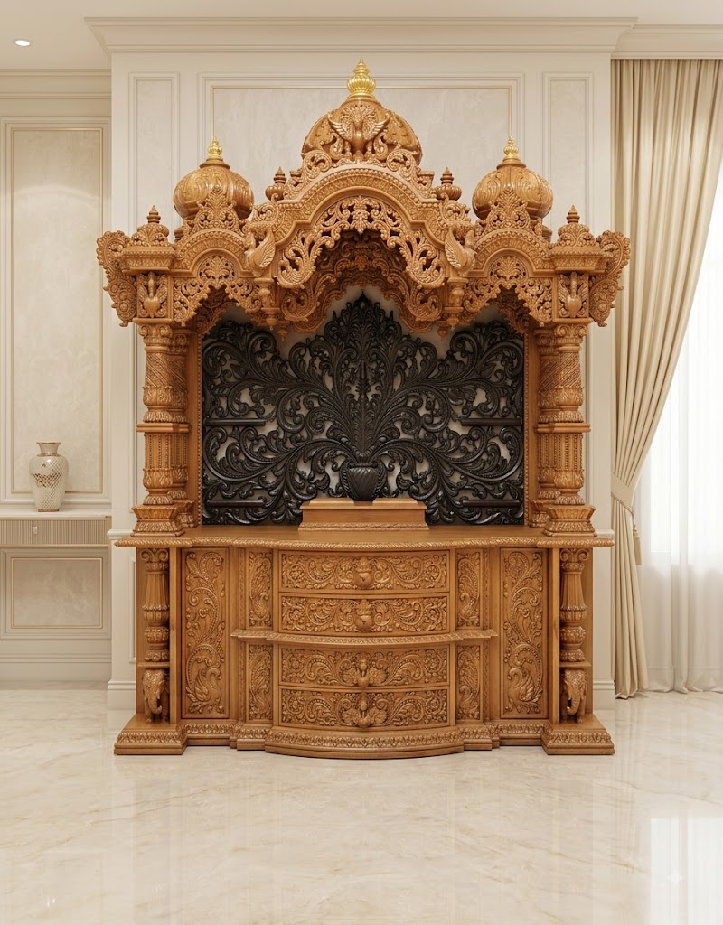 Traditional Designer Handcrafted Teak Wood Temple