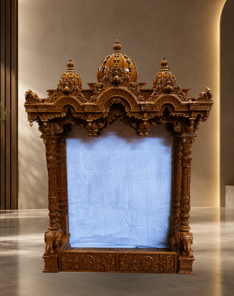 Handcrafted Teak Wood Grand Mandir